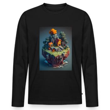 Voxel Fantasy Gaming Gaming Gamer Pixel Block - Men's Premium Organic Long Sleeve Shirt - black - Front - Nico (187cm)