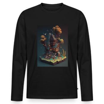 Voxel Fantasy Gaming Gaming Gamer Pixel Block - Men's Premium Organic Long Sleeve Shirt - black - Front - Nico (187cm)