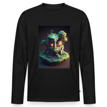 Voxel Fantasy Gaming Gaming Gamer Pixel Block - Men's Premium Organic Long Sleeve Shirt - black - Front - Nico (187cm)