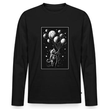 Chaton Astronaute de l’espace Planète Astronaute Astronaute - T-shirt manches longues Premium bio Homme - noir - Devant - Nico (187cm)