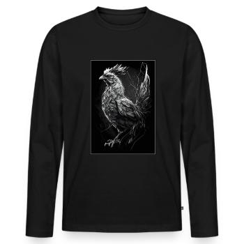 Chickens Whisperer Farm Farmer Chicken coop Chicken - Men's Premium Organic Long Sleeve Shirt - black - Front - Nico (187cm)