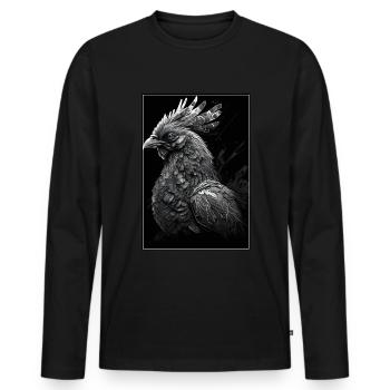 Chickens Whisperer Farm Farmer Chicken coop Chicken - Men's Premium Organic Long Sleeve Shirt - black - Front - Nico (187cm)