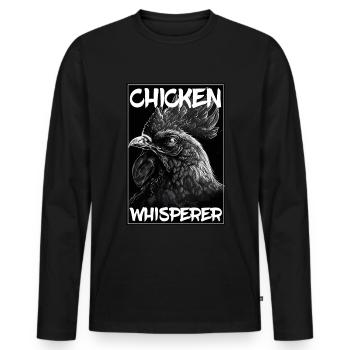 Chickens Whisperer Farm Farmer Chicken coop Chicken - Men's Premium Organic Long Sleeve Shirt - black - Front - Nico (187cm)