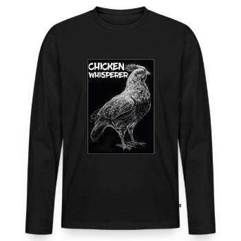 Chickens Whisperer Farm Farmer Chicken coop Chicken - Men's Premium Organic Long Sleeve Shirt - black - Front - Nico (187cm)