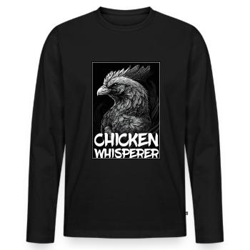 Chickens Whisperer Farm Farmer Chicken coop Chicken - Men's Premium Organic Long Sleeve Shirt - black - Front - Nico (187cm)