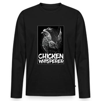 Chickens Whisperer Farm Farmer Chicken coop Chicken - Men's Premium Organic Long Sleeve Shirt - black - Front - Nico (187cm)