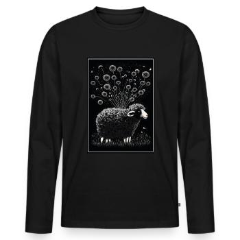 Sheep wool Sheep's wool Dandelion - Men's Premium Organic Long Sleeve Shirt - black - Front - Nico (187cm)