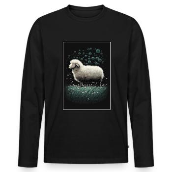 Sheep wool Sheep's wool Dandelion - Men's Premium Organic Long Sleeve Shirt - black - Front - Nico (187cm)
