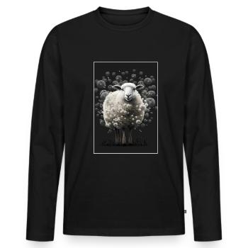 Sheep wool Sheep's wool Dandelion - Men's Premium Organic Long Sleeve Shirt - black - Front - Nico (187cm)