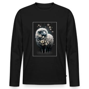 Sheep wool Sheep's wool Dandelion - Men's Premium Organic Long Sleeve Shirt - black - Front - Nico (187cm)