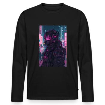 Horror Anime Manga Japan Japanese Creepy Kawaii - Men's Premium Organic Long Sleeve Shirt - black - Front - Nico (187cm)