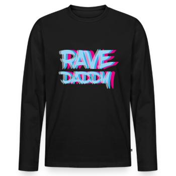 Rave Daddy EDM Music Festival Father Optical - Männer Premium Bio Langarmshirt - Schwarz - Vorne - Nico (187cm)