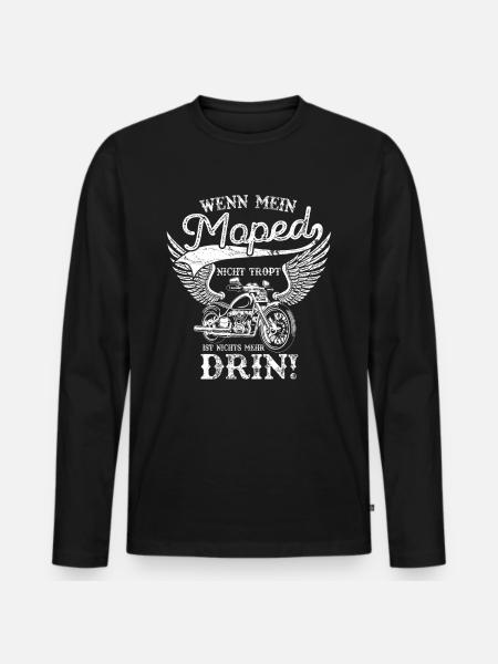 Lustiges Biker Motorradfahrer Motorrad Geschenk - Männer Premium Bio Langarmshirt - Schwarz