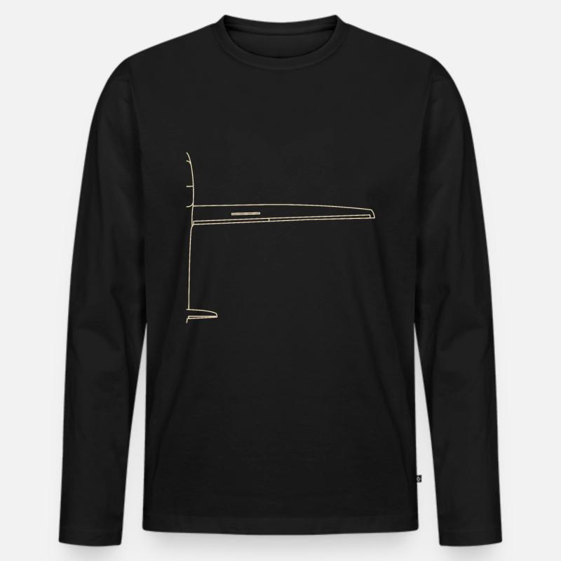 Segelflugzeug - Männer Premium Bio Langarmshirt - Schwarz