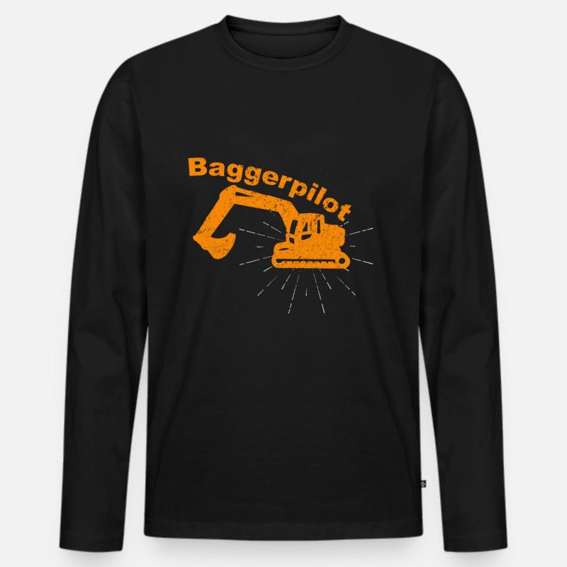 Lustiges Baggerfahrer Bagger Baggerführer baggern - Männer Premium Bio Langarmshirt - Schwarz