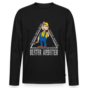 Best Worker - Men's Premium Organic Long Sleeve Shirt - black - Front - Nico (187cm)
