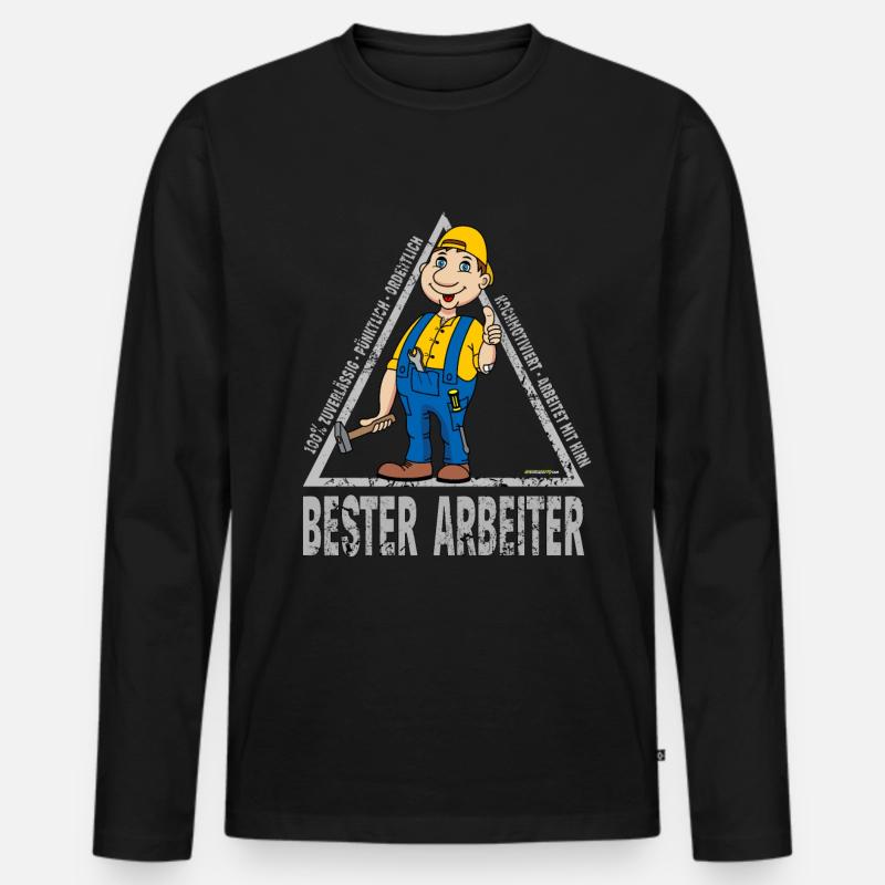 Bester Arbeiter - Männer Premium Bio Langarmshirt - Schwarz