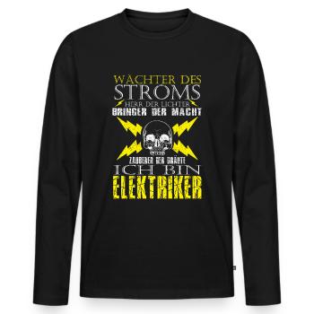 Wächter Des Stroms - Männer Premium Bio Langarmshirt - Schwarz - Vorne - Nico (187cm)