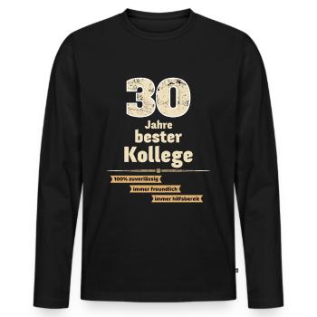 30 Jahre bester Kollege - Männer Premium Bio Langarmshirt - Schwarz - Vorne - Nico (187cm)