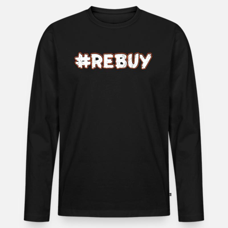 REBUY - Männer Premium Bio Langarmshirt - Schwarz