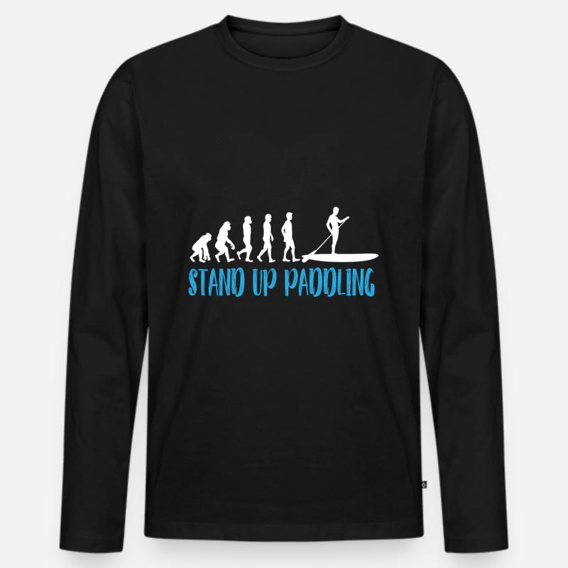 Stand Up Paddling - Männer Premium Bio Langarmshirt - Schwarz