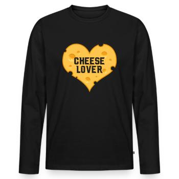 Cheese lover - Men's Premium Organic Long Sleeve Shirt - black - Front - Nico (187cm)