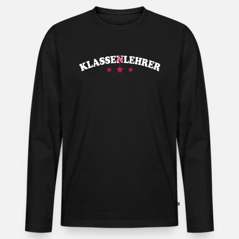 Klassenlehrer - Männer Premium Bio Langarmshirt - Schwarz