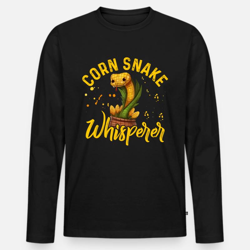 Mais Schlange Flüsterer - Männer Premium Bio Langarmshirt - Schwarz