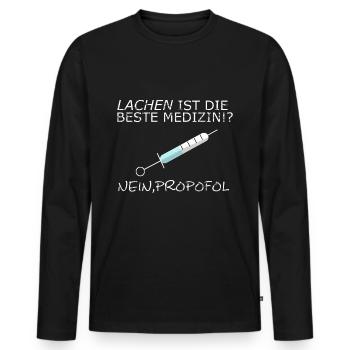 Lustiges Medizin Anästhesie Propofol Shirt - Männer Premium Bio Langarmshirt - Schwarz - Vorne - Nico (187cm)