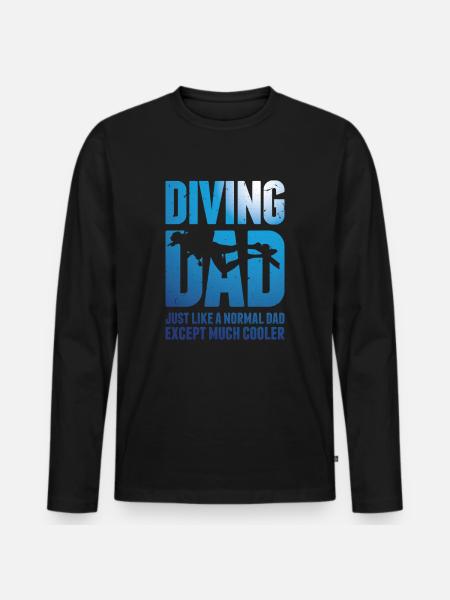 Tauchen Vater Cooler Papa Dad Diving Geschenk - Männer Premium Bio Langarmshirt - Schwarz