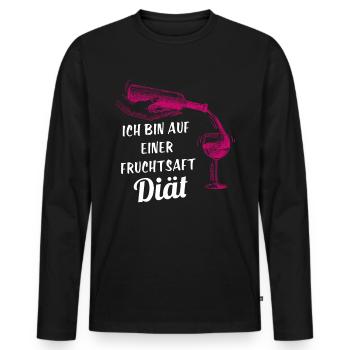 Wein - Ich Bin Auf Einer Fruchtsaft Diät - Männer Premium Bio Langarmshirt - Schwarz - Vorne - Nico (187cm)