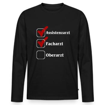 Assistenzarzt Facharzt Oberarzt - Männer Premium Bio Langarmshirt - Schwarz - Vorne - Nico (187cm)