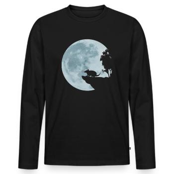 Armadillo in the Full Moon Pangolin Funny Gift - Men's Premium Organic Long Sleeve Shirt - black - Front - Nico (187cm)
