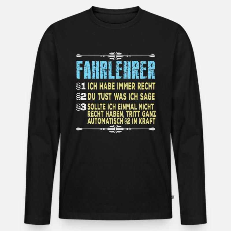 Fahrlehrer Paragraph - Männer Premium Bio Langarmshirt - Schwarz