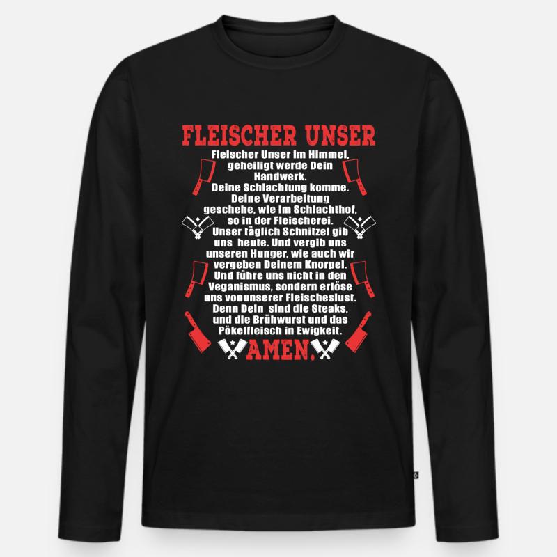 Metzger Unser - Männer Premium Bio Langarmshirt - Schwarz
