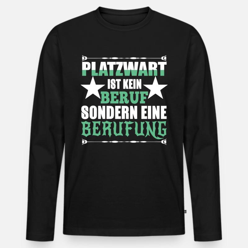 platzwart berufung - Männer Premium Bio Langarmshirt - Schwarz