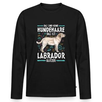 Labrador Sind Keine Hundehaare Glitzer Geschenk - Männer Premium Bio Langarmshirt - Schwarz - Vorne - Nico (187cm)
