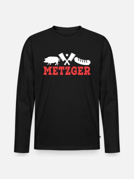 Metzger - Männer Premium Bio Langarmshirt - Schwarz