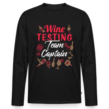 Wine red wine white wine wine glass winemaker gift - Men's Premium Organic Long Sleeve Shirt - black - Front - Nico (187cm)