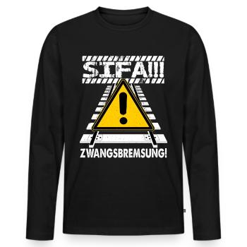 SIFA Zwangsbremsung - Männer Premium Bio Langarmshirt - Schwarz - Vorne - Nico (187cm)