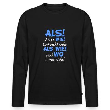 Grammatik Deutsch Lehrer - Männer Premium Bio Langarmshirt - Schwarz - Vorne - Nico (187cm)