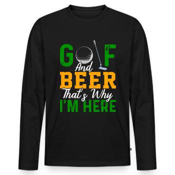 Golf golf club golfer golfer gift - Men's Premium Organic Long Sleeve Shirt - black - Front - Nico (187cm)