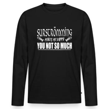 Funny sayings Surstromming Viking Gammelfisch - Men's Premium Organic Long Sleeve Shirt - black - Front - Nico (187cm)
