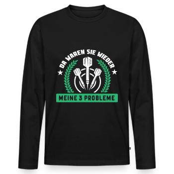 Dart Darts Bullseye Dartspieler Dartboard Geschenk - Männer Premium Bio Langarmshirt - Schwarz - Vorne - Nico (187cm)