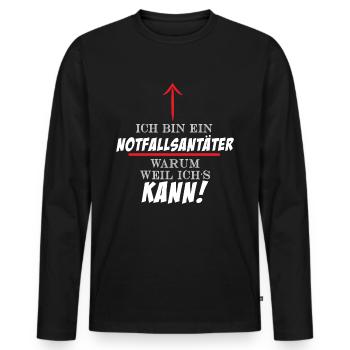 Ich bin ein Notfallsanitäter - Männer Premium Bio Langarmshirt - Schwarz - Vorne - Nico (187cm)