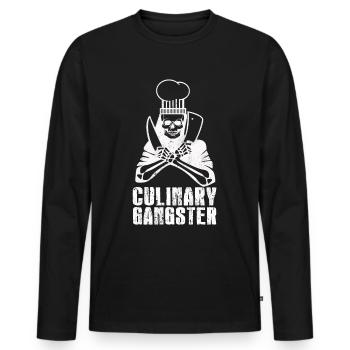 Cuisinier cuisinier cuisinier chef cuisinier - T-shirt manches longues Premium bio Homme - noir - Devant - Nico (187cm)