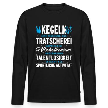 Kegeln - Der Beste Sport - Männer Premium Bio Langarmshirt - Schwarz - Vorne - Nico (187cm)