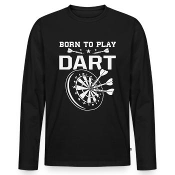 Dart Darts Bullseye Dart Player Cadeau de fléchettes - T-shirt manches longues Premium bio Homme - noir - Devant - Nico (187cm)