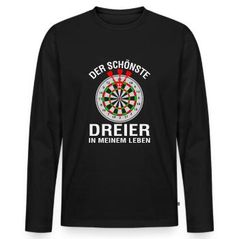 Dart Darts Bullseye Dartspieler Dartboard Geschenk - Männer Premium Bio Langarmshirt - Schwarz - Vorne - Nico (187cm)