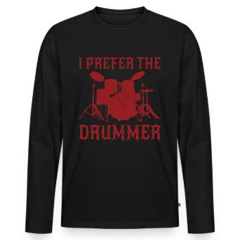 Drums drummer drummer drum gift - Men's Premium Organic Long Sleeve Shirt - black - Front - Nico (187cm)